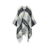 Poncho Donna check jacquard grigio