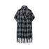 Poncho Donna check jacquard nero