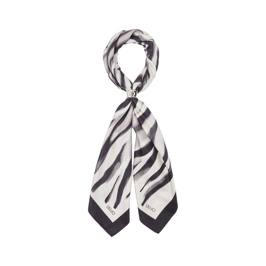 Foulard grande Donna stampa zebra bianco/nero
