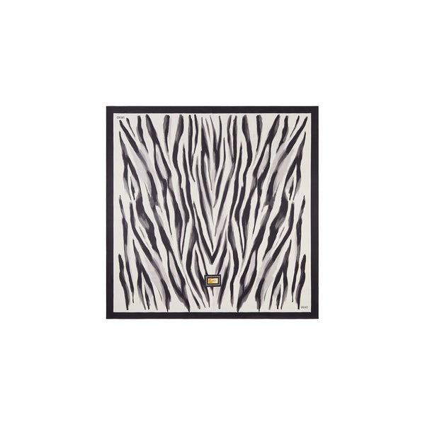 Foulard grande Donna stampa zebra bianco/nero