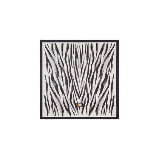 Foulard grande Donna stampa zebra bianco/nero