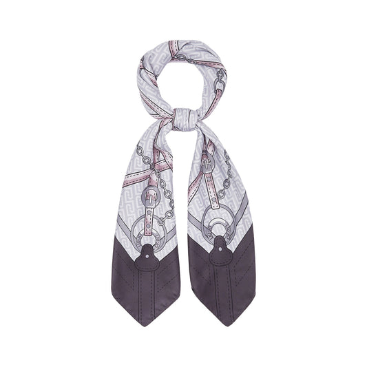 Foulard Donna con cinturini stampati Nero
