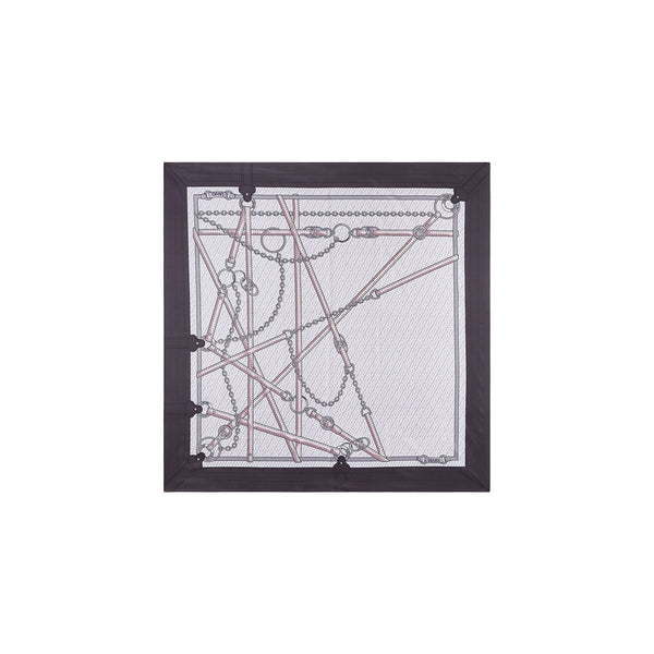 Foulard Donna con cinturini stampati Nero