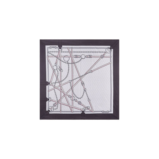 Foulard Donna con cinturini stampati Nero