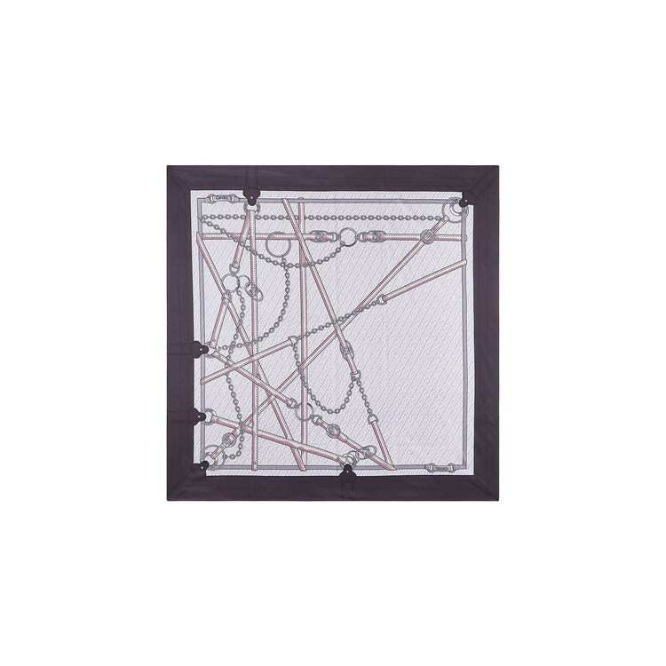 Foulard Donna con cinturini stampati Nero