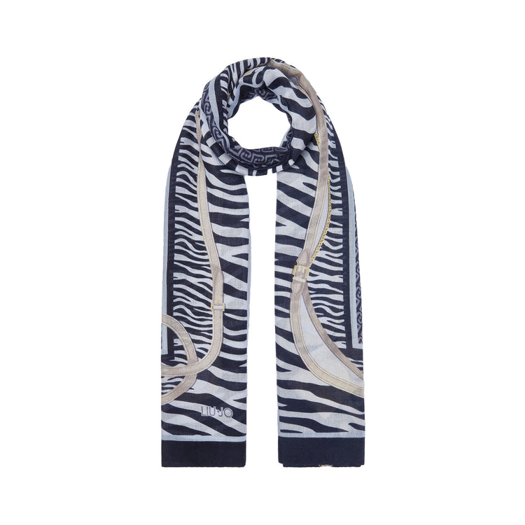 Stola animalier Donna con stampa cinturini blu