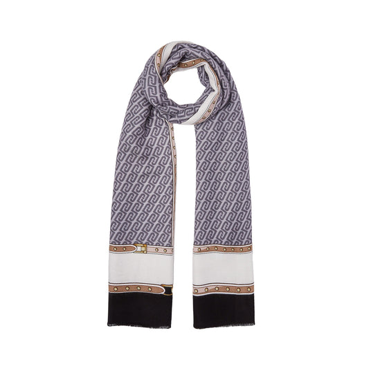 Stola Donna con logo monogram Nero