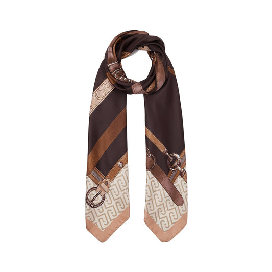 Foulard grande Donna stampato Marrone