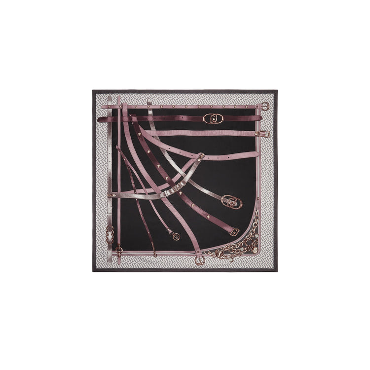 Foulard grande Donna stampato Nero
