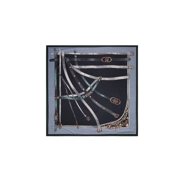 Foulard grande Donna stampato Blu