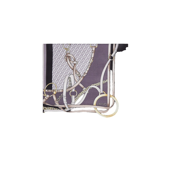 Foulard grande Donna stampato nero