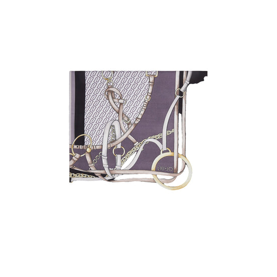 Foulard grande Donna stampato nero