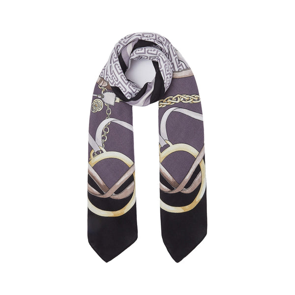 Foulard grande Donna stampato nero