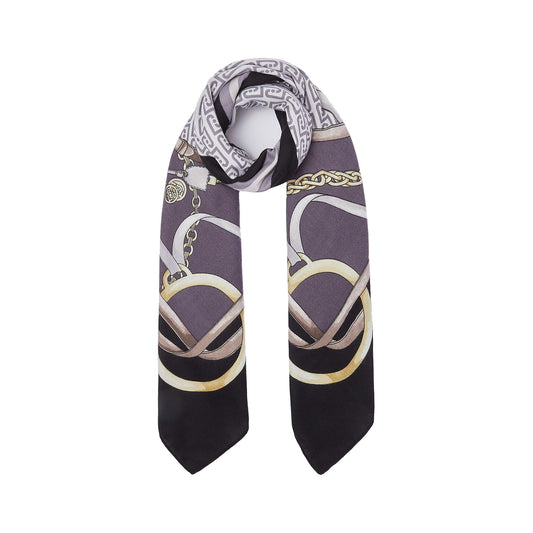Foulard grande Donna stampato nero