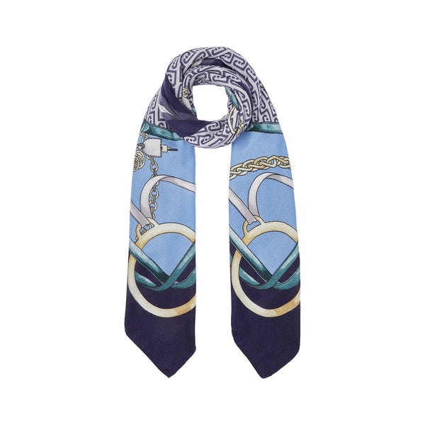 Foulard grande Donna stampato blu