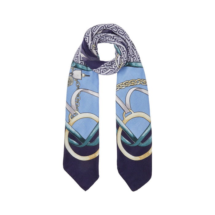 Foulard grande Donna stampato blu