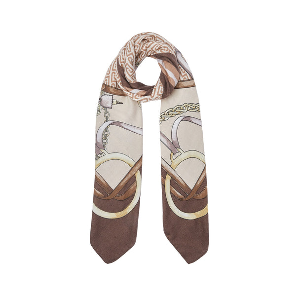 Foulard grande Donna stampato marrone