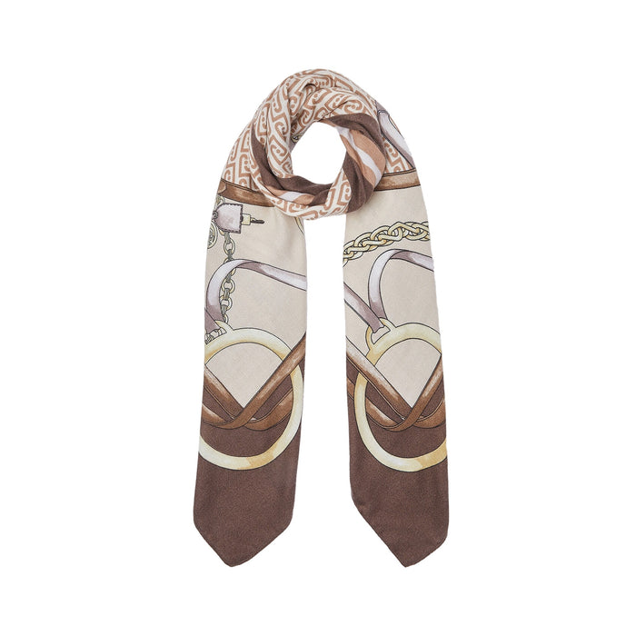 Foulard grande Donna stampato marrone