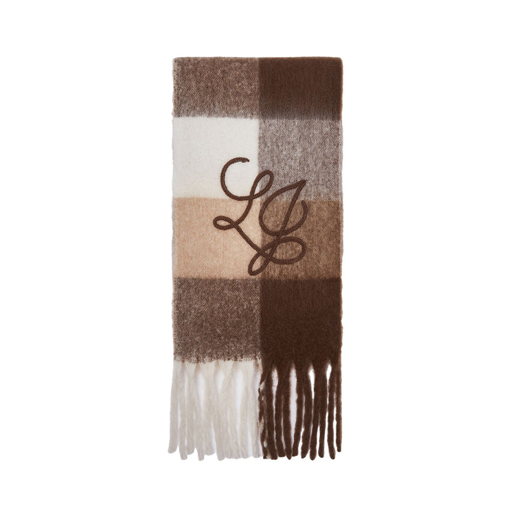Sciarpa garzata Donna con motivo check Beige