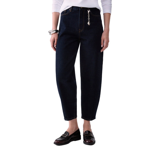 Jeans boyfriend Donna a vita alta modella frontale