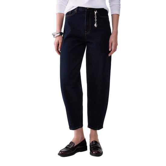 Jeans boyfriend Donna a vita alta modella frontale