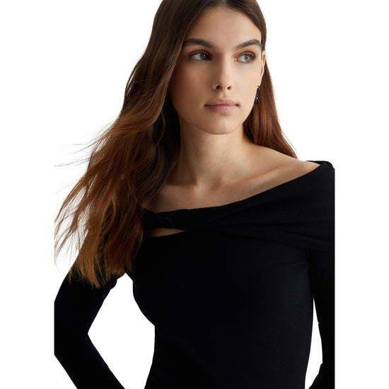 Dettaglio ravvicinato Body nero con cut-out Liu Jo