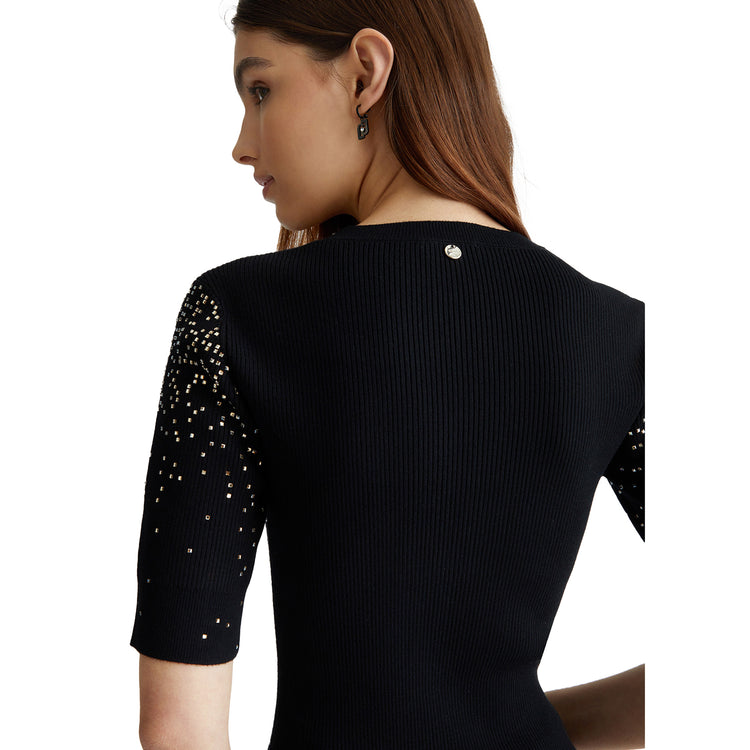 Retro dettaglio Maglia con strass dégradé Liu Jo