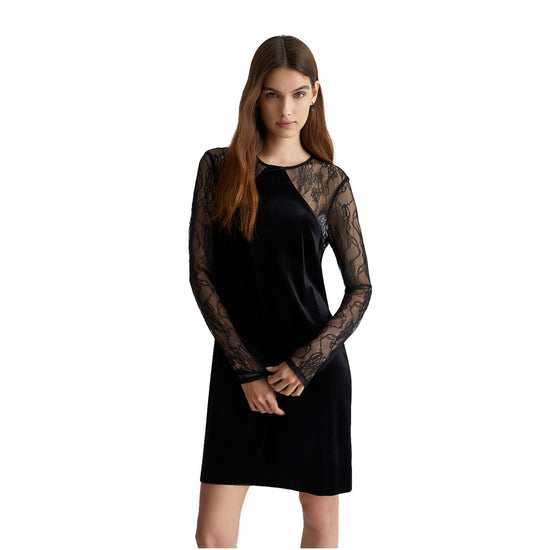 Women's Short Dress in Lace and Velvet Black - Liu Jo | Martini 900 Women's Short Dress in Lace and Velvet Black - Liu Jo | Martini 900