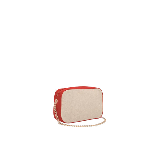 Borsa a tracolla Donna con logo ricamato rosso retro