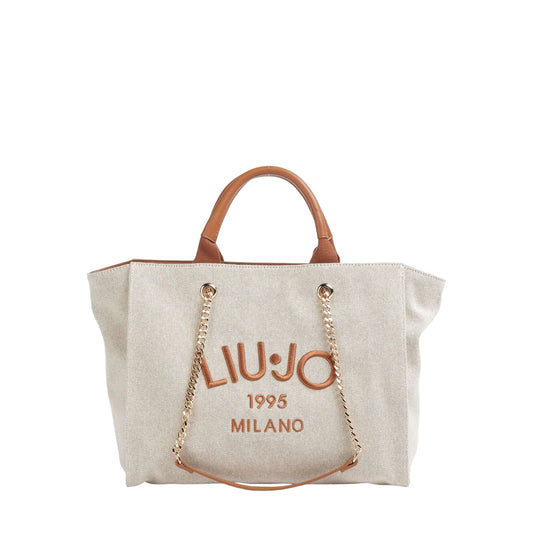 Borsa shopping Donna in Tela Beige