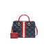 Borsa satchel media in denim jacquard