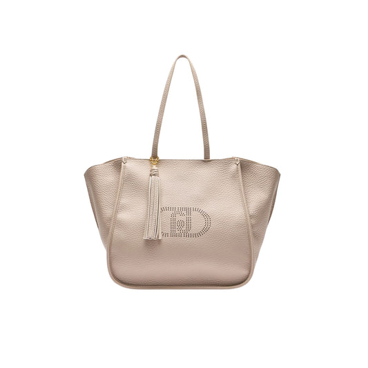 Borsa a spalla grande da donna con charm con nappa