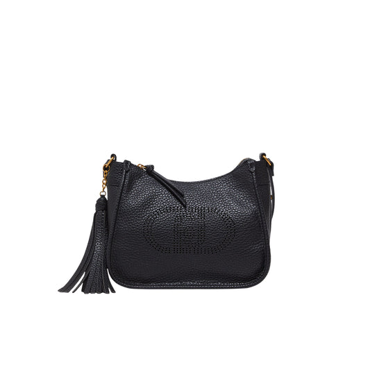 Borsa Donna hobo piccola con charm Nero