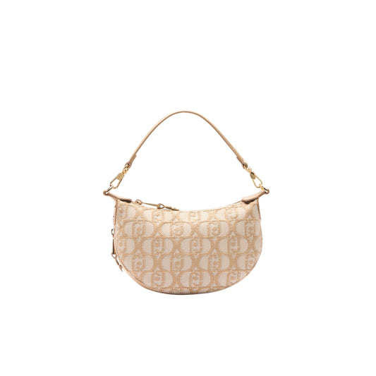 Borsa piccola jacquard da donna con logo all over Beige