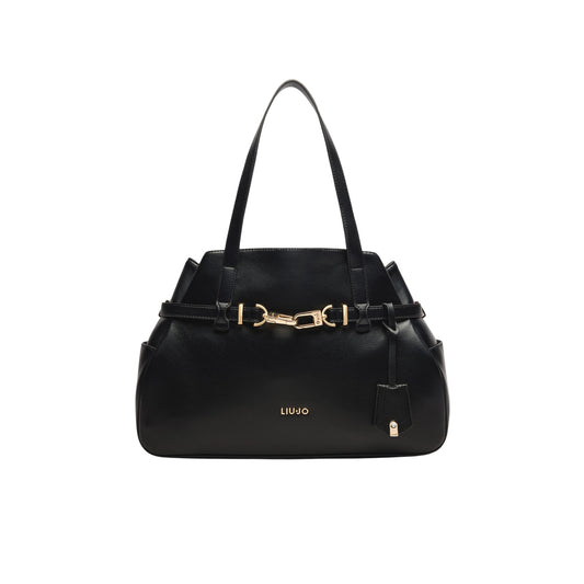 Borsa Tote grande Nera da donna con charm