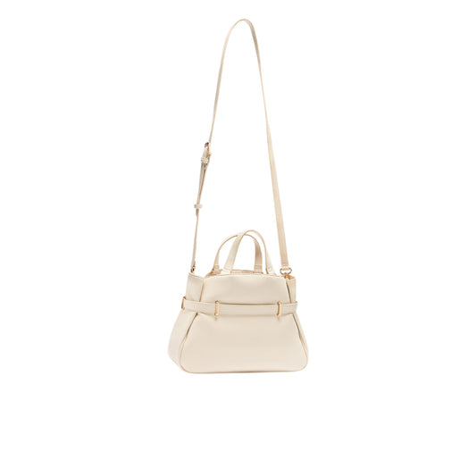 Borsa media da Donna con moschettone davanti bianco retro