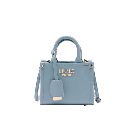 Mini Borsa donna con rombi a rilievo Celeste
