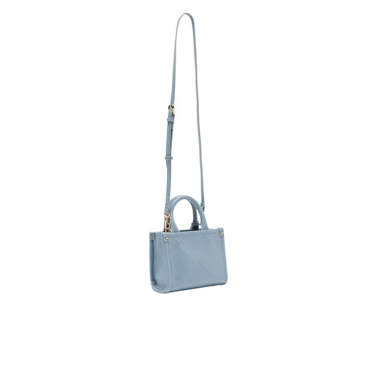 Mini Borsa donna con rombi a rilievo Celeste retro