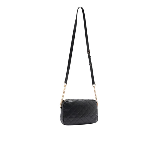 Borsa a tracolla da donna in nero matelassé retro