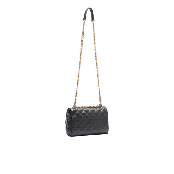Borsa a tracolla da donna matelassé nero retro