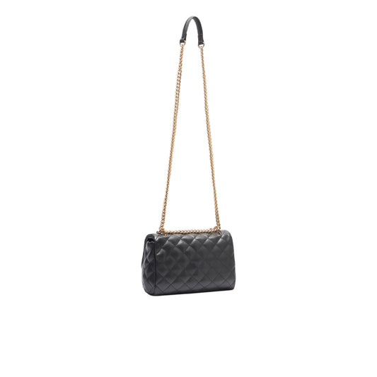 Borsa a tracolla da donna matelassé nero retro
