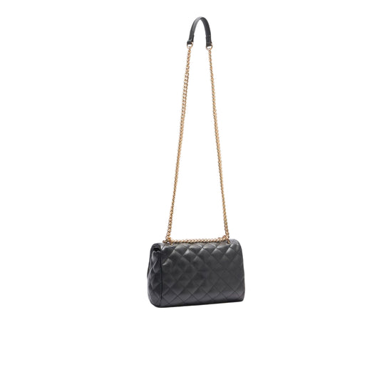 Borsa a tracolla da donna matelassé nero retro