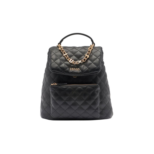 Zaino da Donna trapuntato nero con catena