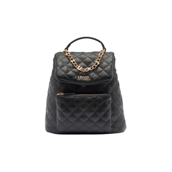 Zaino da Donna trapuntato nero con catena