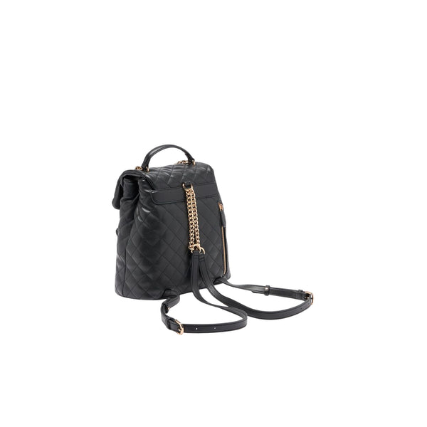 Zaino da Donna trapuntato nero con catena retro