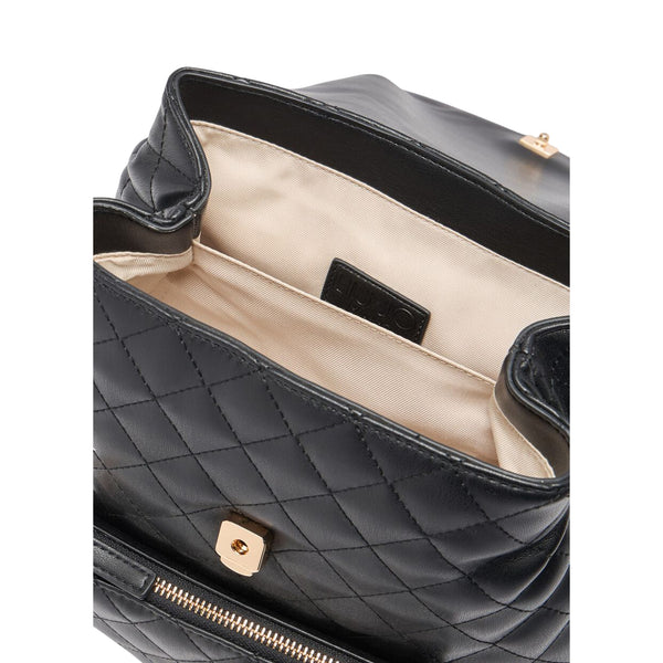 Zaino da Donna trapuntato nero con catena interno