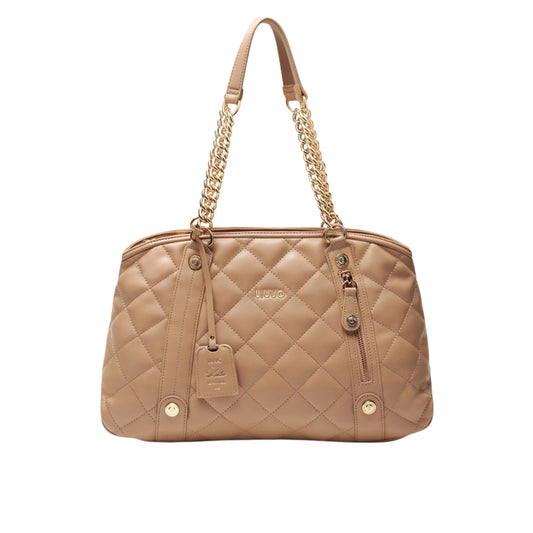 Borsa a mano beige trapuntata