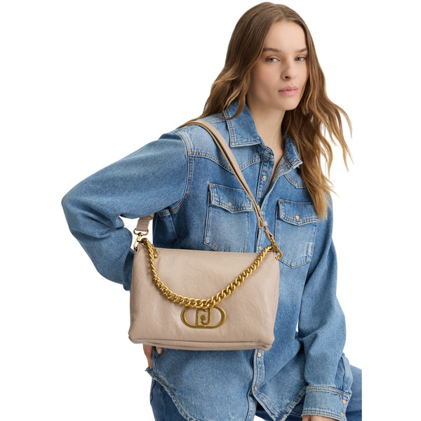 Borsa a spalla media da Donna LaPuffy Beige su modella