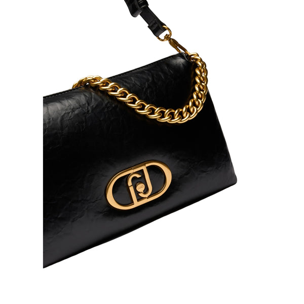 Borsa a spalla media da Donna LaPuffy Nero dettaglio logo