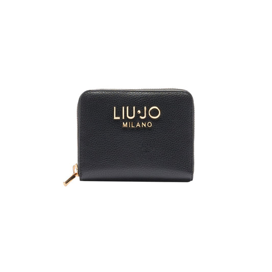 Portafoglio Piccolo da donna con zip bottalato Nero